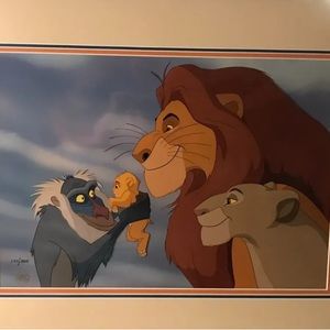 Framed lion king poster